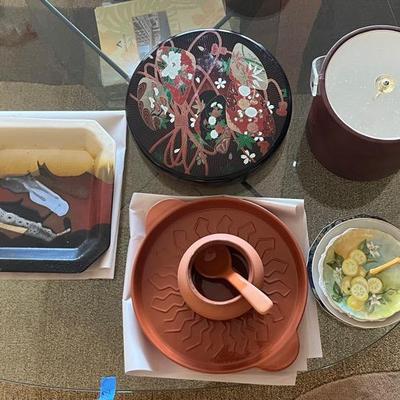 LLS032 Jeff Chang Ceramic Dish, PIC Taiwan Serving Dishes, Japanese Lacquerware, Ice Bucket