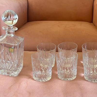 LLS056 Marquis By Waterford Crystal Decanter + 6 Matching Cup