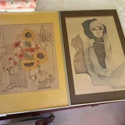 LLS081 Two Vintage Prints from Christine Rosalind and William Tara