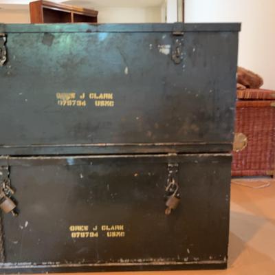 Marine Corps Collapsing Footlocker Chests (pair)