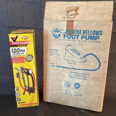 2 Foot Pumps, Wehncke Bellows Foot Pump & Victor Brands
