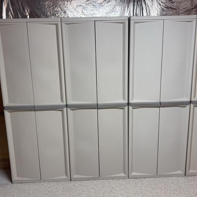 Three (3) Sterilite Shelf Utility Cabinets #0142-4