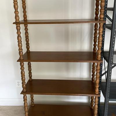 5 Shelf Spindle Wooden Book Shelf 