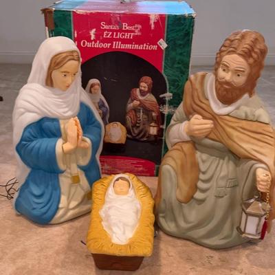 Outdoor Illuminated Nativity Set