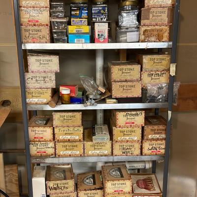 Shelf W/ Contents Including Screws, Nails, & Other Miscellaneous Parts