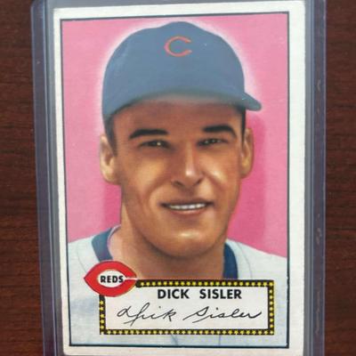 1952 Topps Baseball Card.  Dick Sisler - Cincinnati Reds. #113 Red Back