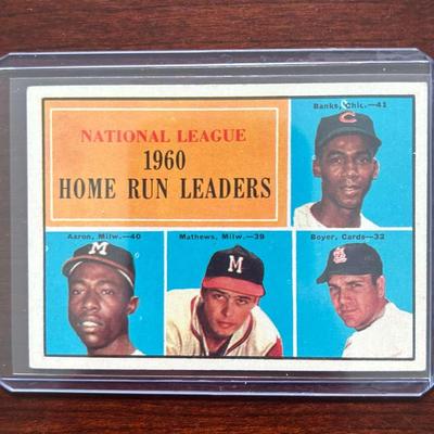 1961 Topps Baseball Card - NL Home Run Leaders Hank Aaron