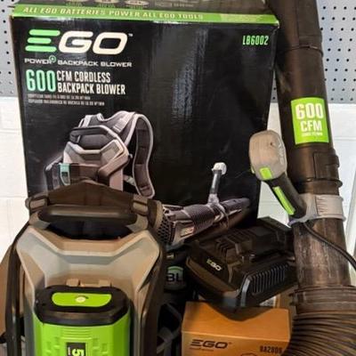 E-Go 600CFM Backpack Blower With Charger And Batteries 