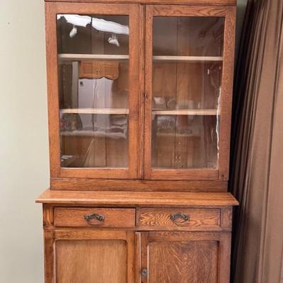 Late Victorian Oak Stepback Cupboard, 1910