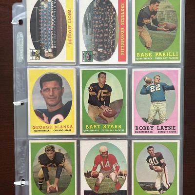 46 Vintage Football Cards from 1958. Bart Starr, Bobby Lane, YA Tittle and More