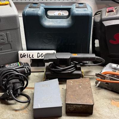 Power Tools With Saws, Ryobi Buffer, Drill, Bits, Etc