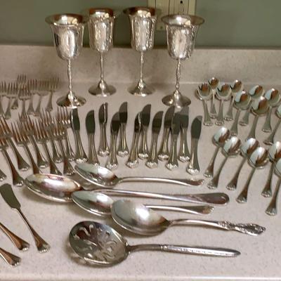 “Park Hall” International Silverplate Service For Eight, Plus Sterling Handled Tomato Server