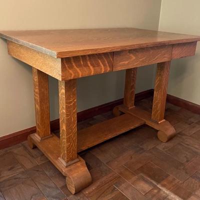 Antique Tiger Quarter Sawn Oak Desk