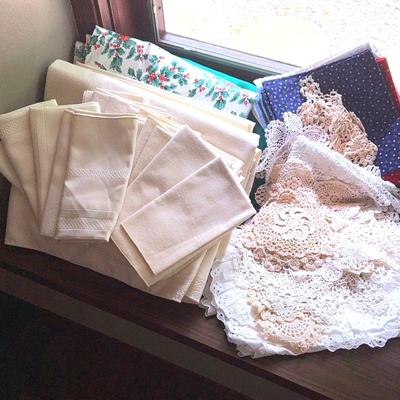 Large Collection of Table Linens & Doilies