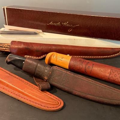 Vintage Filet Knives (4) With Schrade Uncle Henry, Sharp DF60, Normark, Finland