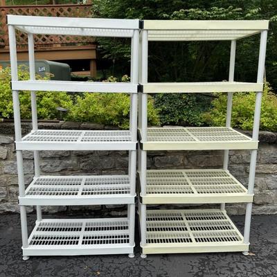 Pair (2) Keter Quality Plastic Storage Shelves