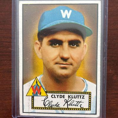 1952 Topps Baseball Card.  Clyde Kluttz - Washington Senators.  #132 Red Back