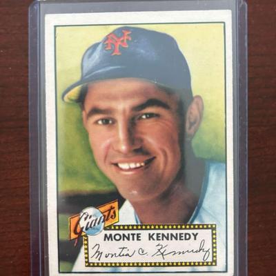 1952 Topps Baseball Card.  Monte Kennedy - New York Giants. #124 Red Back