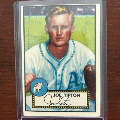 1952 Topps Baseball Card.  Joe Tipton - Philadelphia Athletics. #134 Red Back
