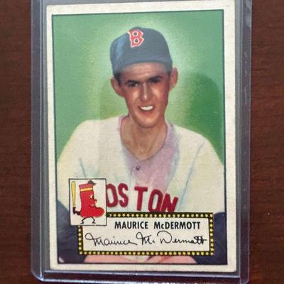 1952 Topps Baseball Card.  Maurice McDermott - Boston Red Sox. #119 Red Back