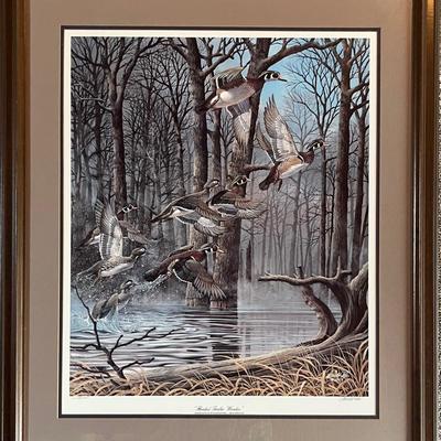 Harold Roe Signed and Numbered Offset Print “Flooded Timber Woodies”