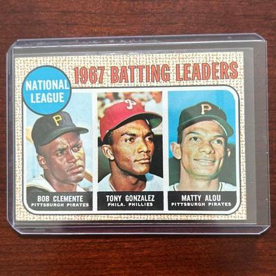 1968 Topps Baseball Card - NL Batting Leaders Bob Clemente
