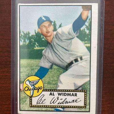 1952 Topps Baseball Card.  Al Widmar - Chicago White Sox. #133 Red Back
