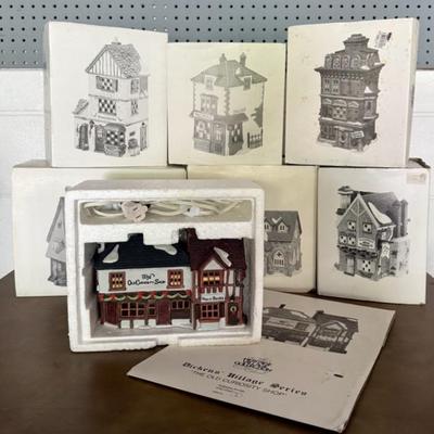 7 Dickens Heritage Village Collection Porcelain Buildings, Boxed (Group 1 Of 3)
