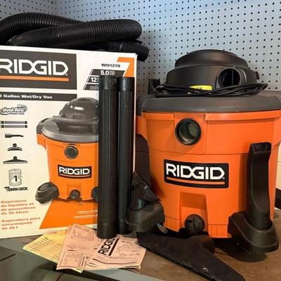 Ridgid 5HP, 12 Gallon Wet/Dry Shop Vac With Accessories