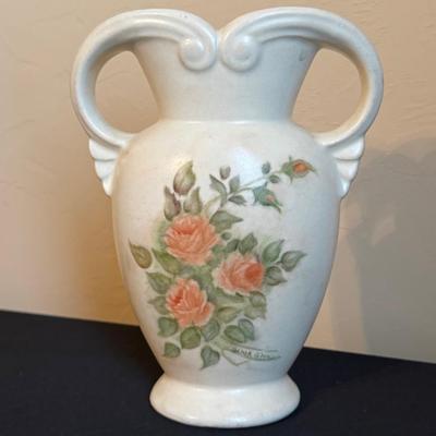 Vintage Hand Painted Floral Motif Vase