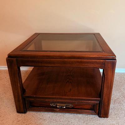 Wooden Glass Top Table