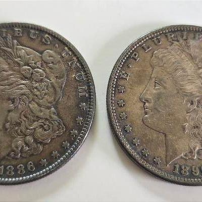 1886 & 1896 $1 Coins 