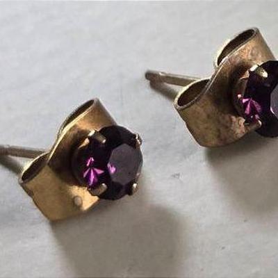 12K Amethyst Earrings 