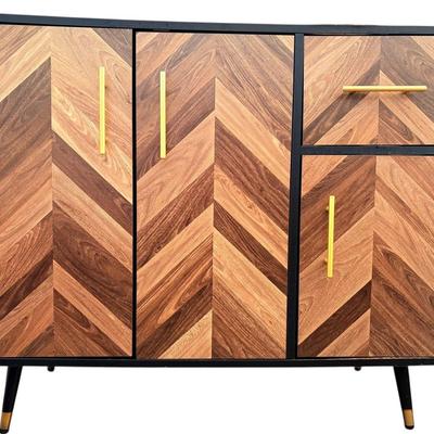 Imitation Herringbone Credenza