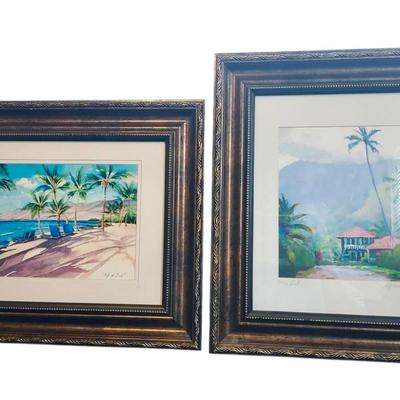 "Life is Good" by Maya Sorum and "Zeke Road" by Jenifer Prince Hawaiian Framed Prints