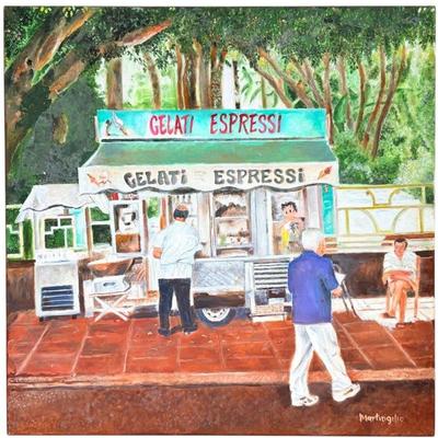 Gelati Espressi Oil Painting On Canvas- Signed Martingilio