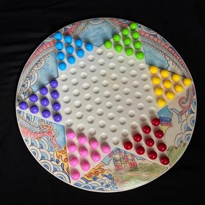 Ceramic Chinese Checkers Board - Signed Am Bury