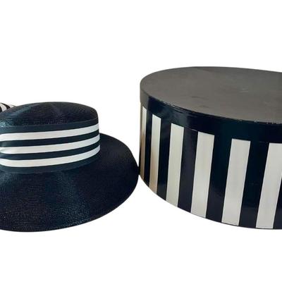 Custom Made Black & White Ladies Hat By Paula Del Percio 