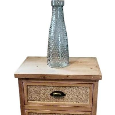 Whitewashed Chest Of Drawers & Glass Base Lamp