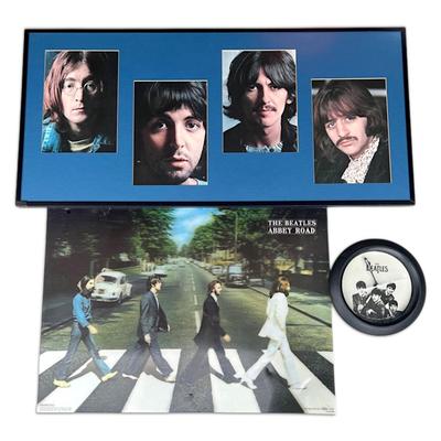 The Beatles 1989 Clock, Framed Headshots And 2009 Poster