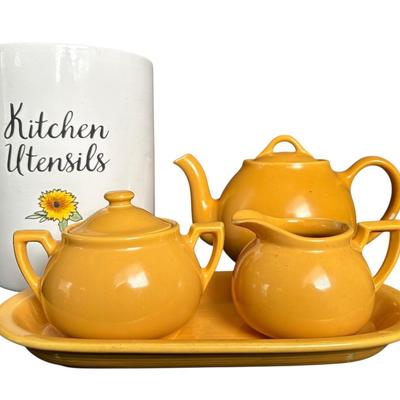 Lipton Tea Teapot, Creamer, And Sugar Dish, Fiesta Dish, & More