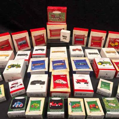 Sh332 keepsake ornaments trains and trucks