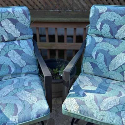Lot 146: Two Metal Frame Patio Bar Stools