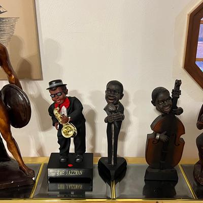 Lot 324: Lot of 5 African and Jazz-Inspired Sculptures – Mixed Media Figurines