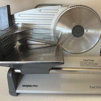 Lot 411: Waring Pro Electric Food Slicer – Stainless Steel Blade – Adjustable Thickness