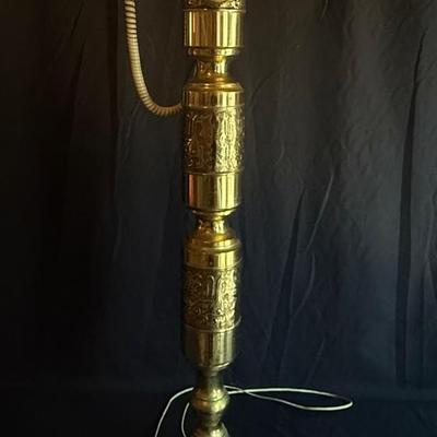Lot 402: Vintage Brass Telephone Floor Lamp – Rotary Dial Design