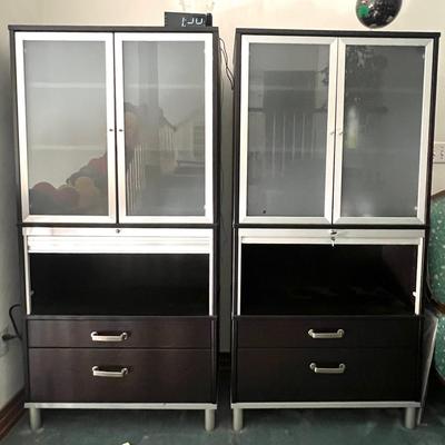 Lot 315: IKEA Effektiv Storage Cabinets – Matching Set of 2