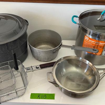 Lot 115:  Stockpots and Pans