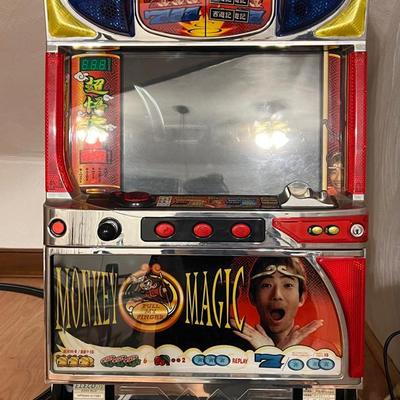Lot 301: Monkey Magic Pachislo Slot Machine – Japanese Pull-Handle Game