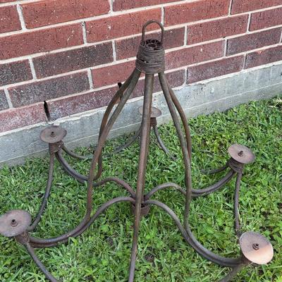 Antique Iron Chandelier Frame